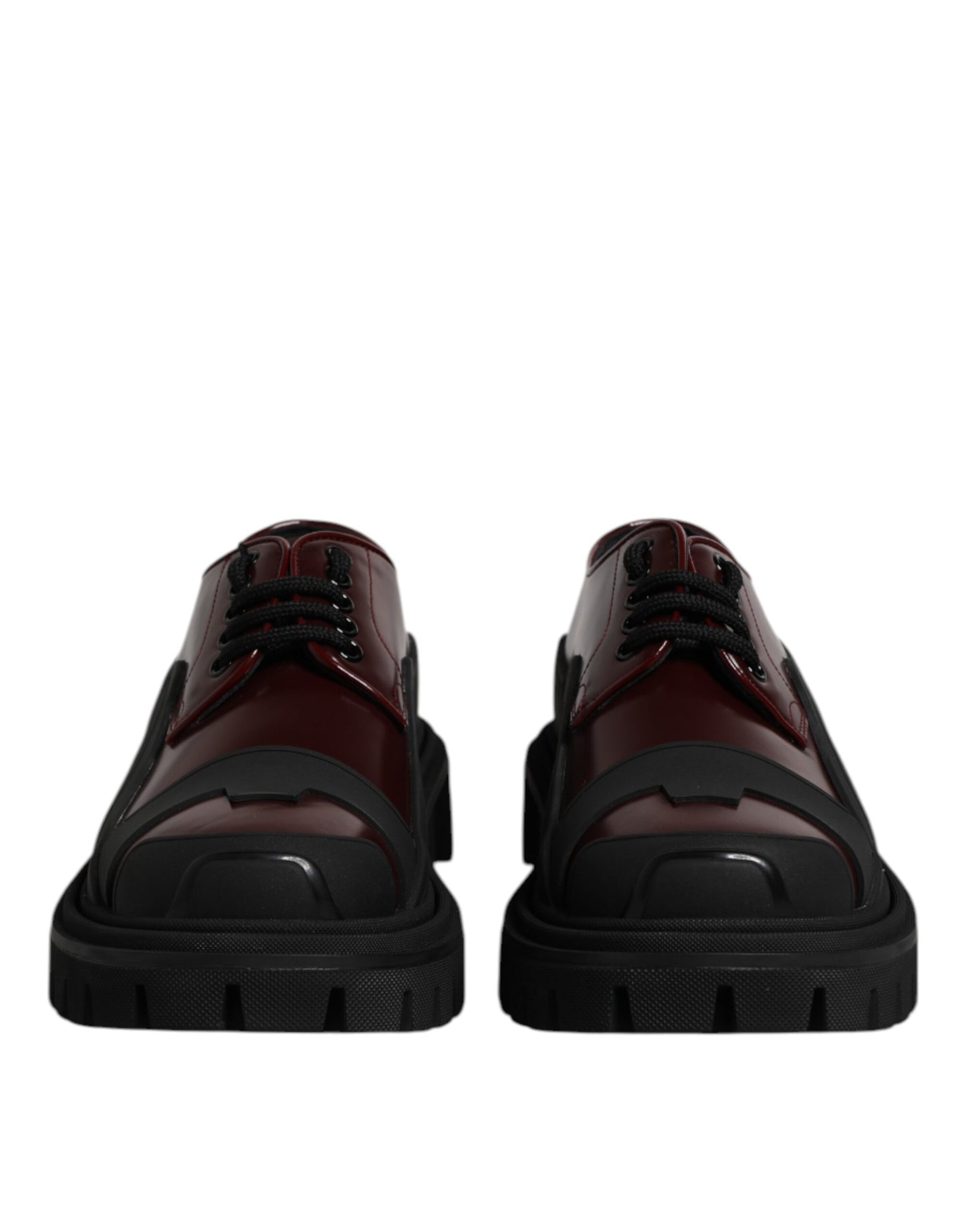 Dolce & Gabbana Red Leather Lace Up Trekking Dress Shoes