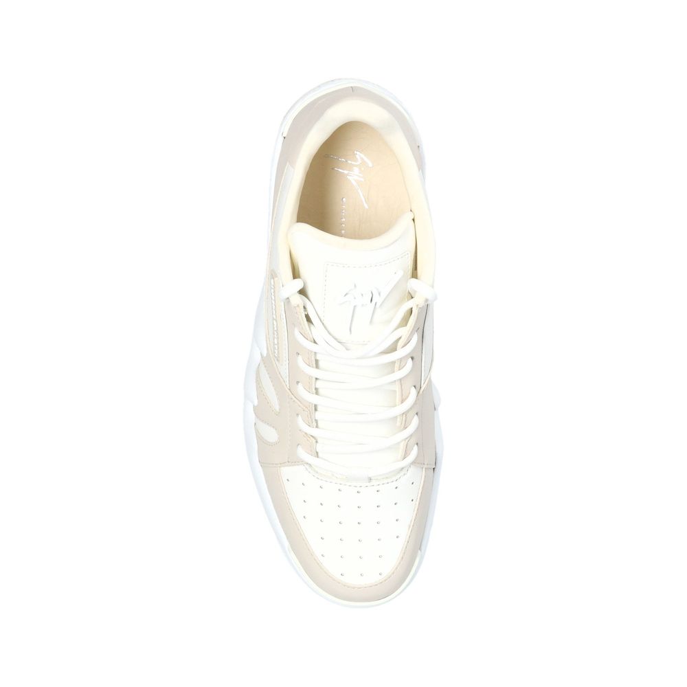 Giuseppe Zanotti White Calfskin Low Top Sneakers