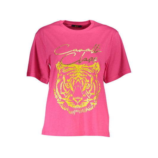Cavalli Class Pink Cotton T-Shirt