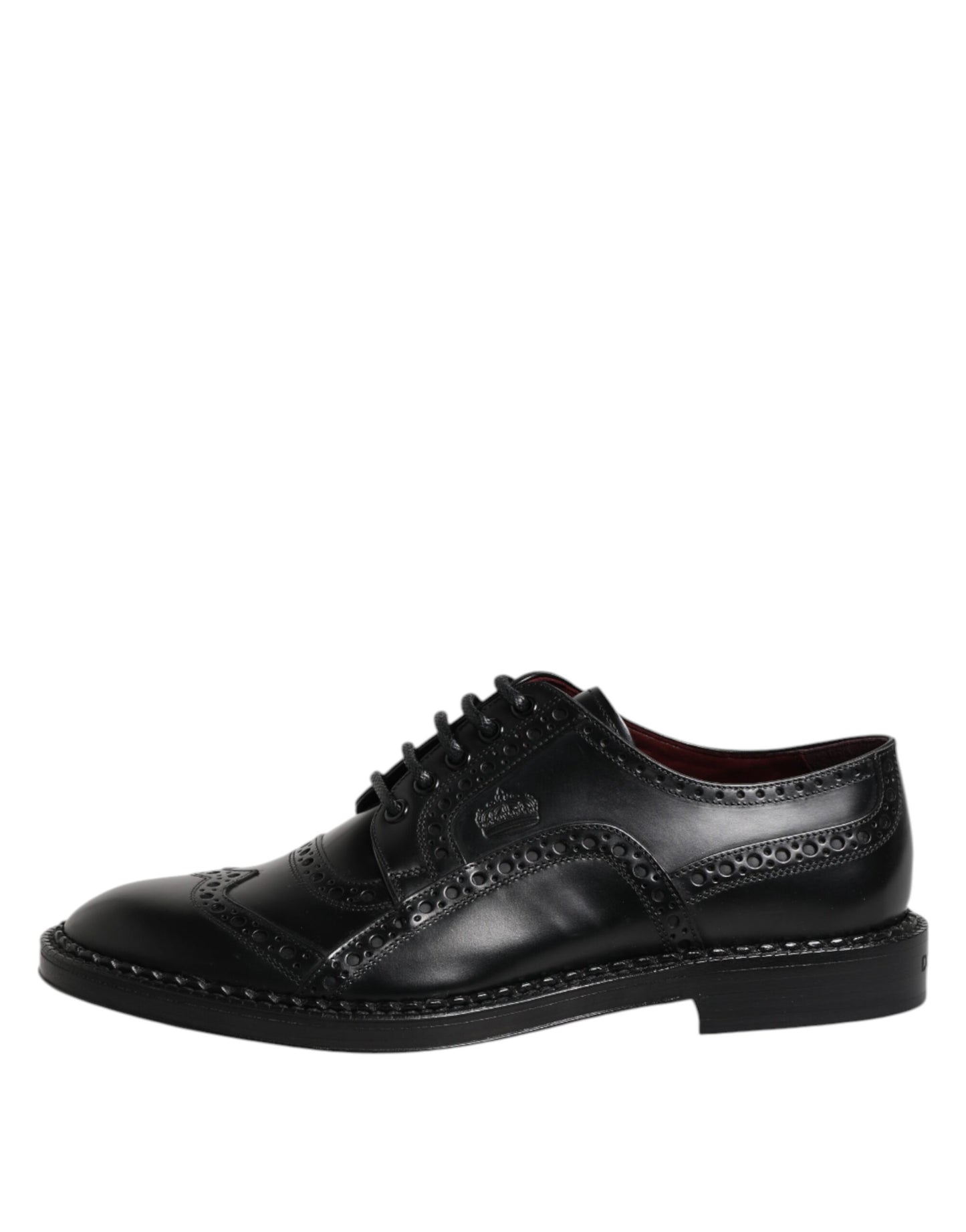 Dolce & Gabbana Black Leather Lace Up Men Derby Formal Shoes