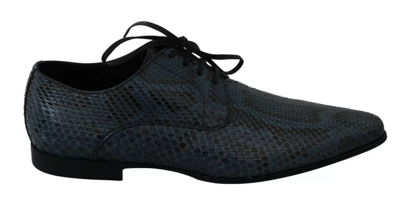 Dolce & Gabbana Blue Python Leather Snakeskin Shoes