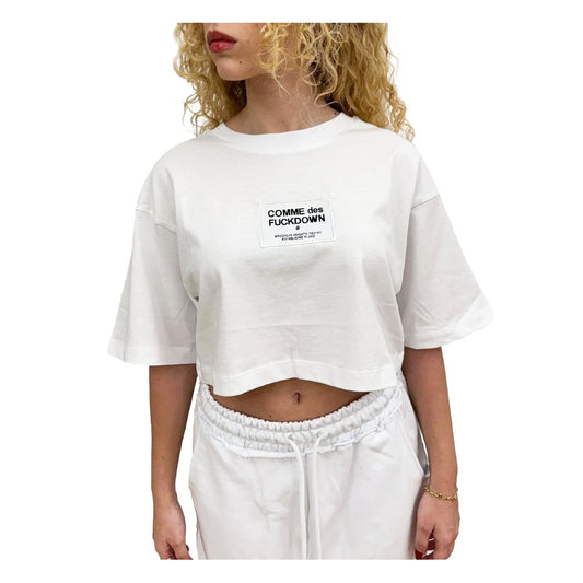 Comme Des Fuckdown Bianco Cotton Woman T-Shirt