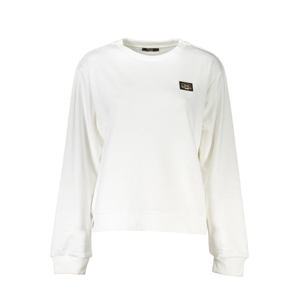 Cavalli Class White Cotton Sweatshirt