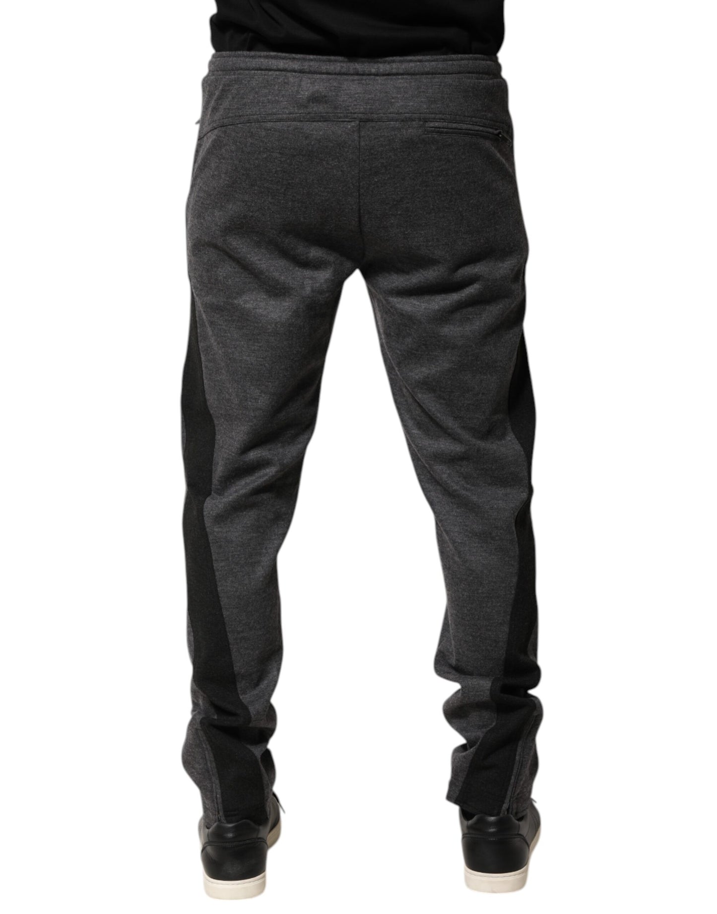Dolce & Gabbana Gray Black Wool Blend Jogger Sweatpants  Pants