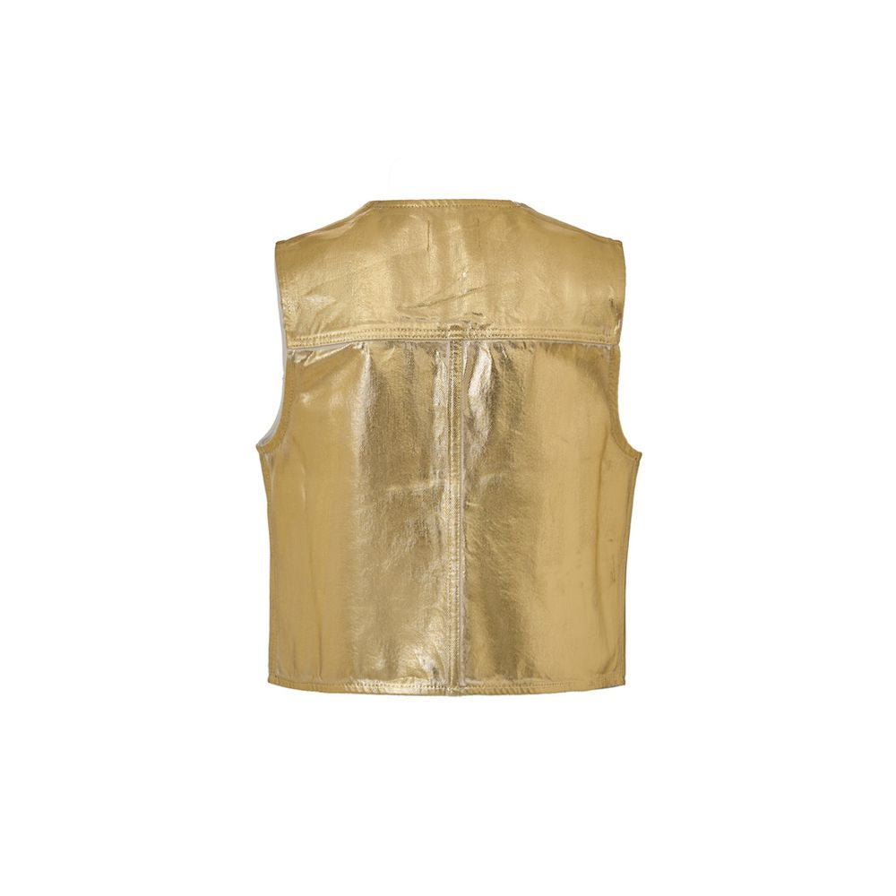 Ganni Gold Cotton Sleveless Jacket