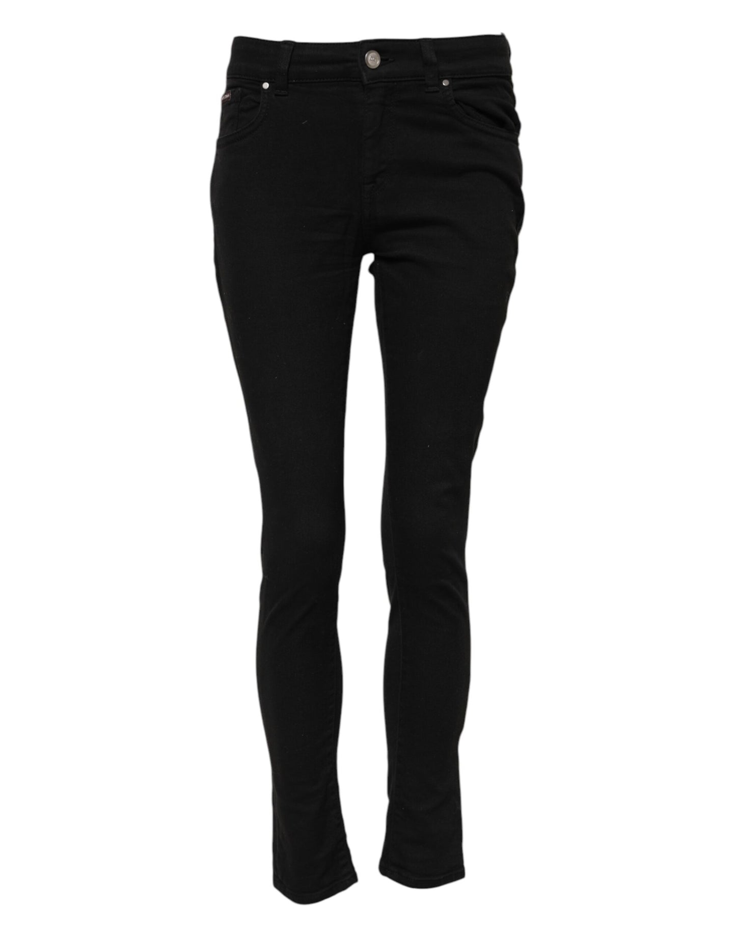 Dolce & Gabbana Black Cotton Skinny Mid Waist Denim Jeans