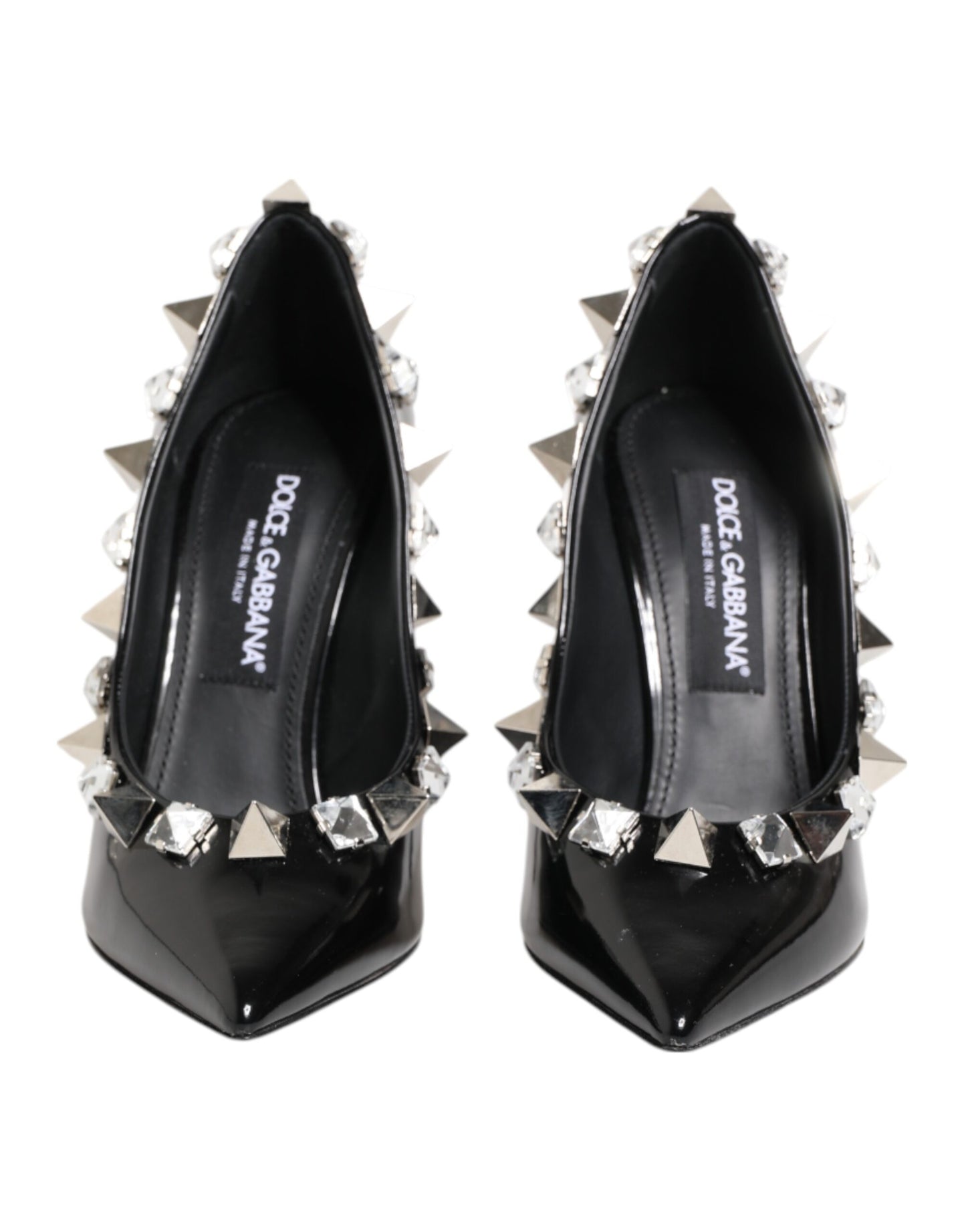 Dolce & Gabbana Black Crystals Studs Stiletto Pumps Shoes