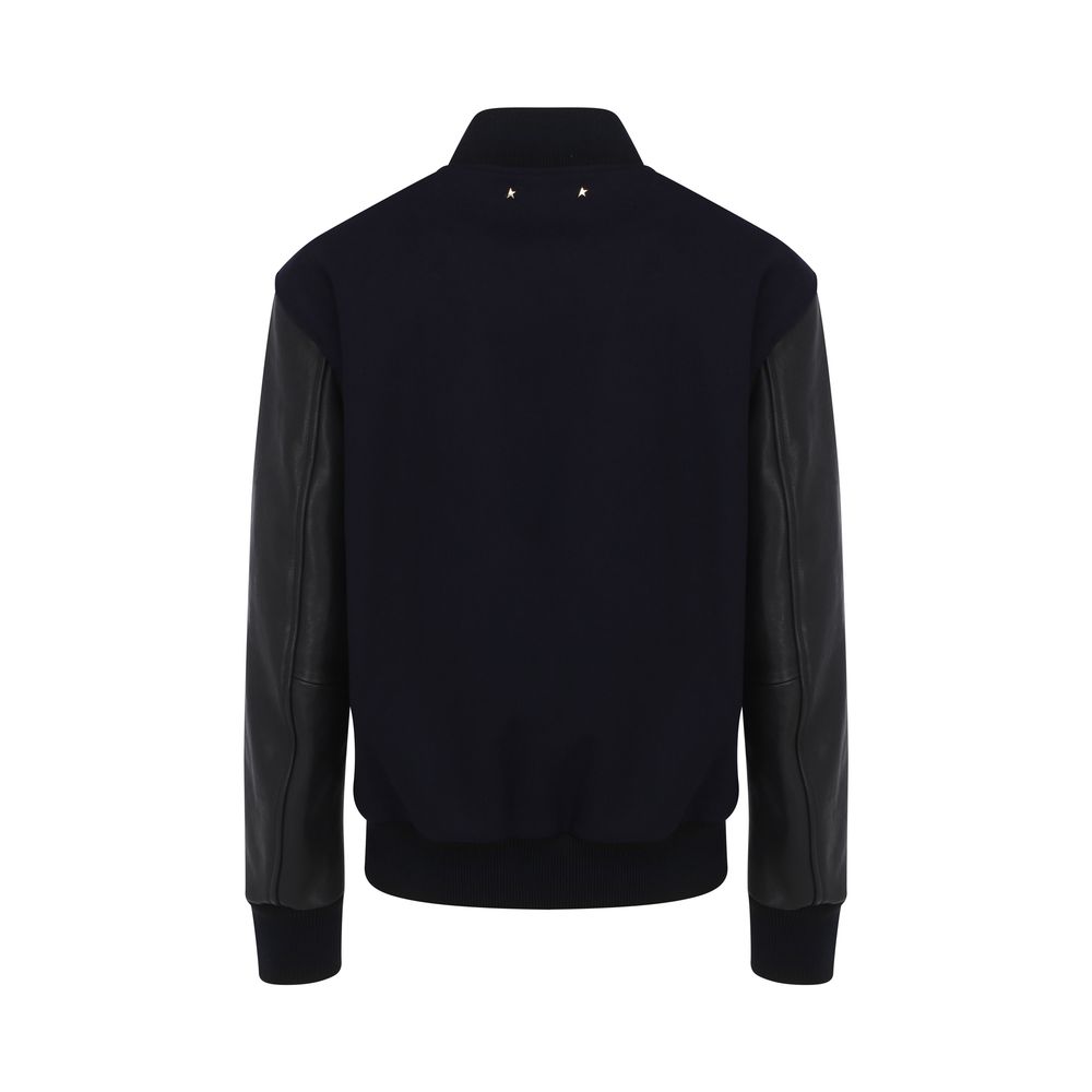 Golden Goose Blue Wool Bomber