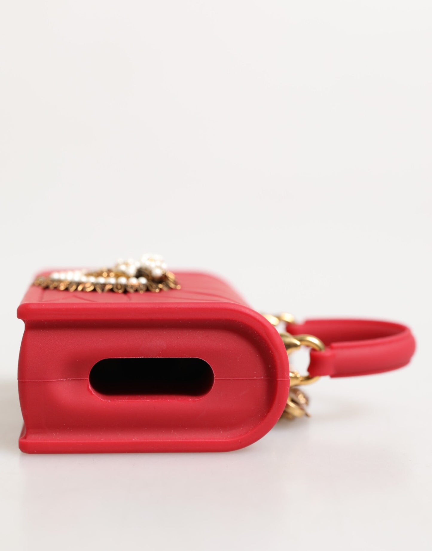 Dolce & Gabbana Red Silicone Devotion Heart Cover Bag Women Airpods Case