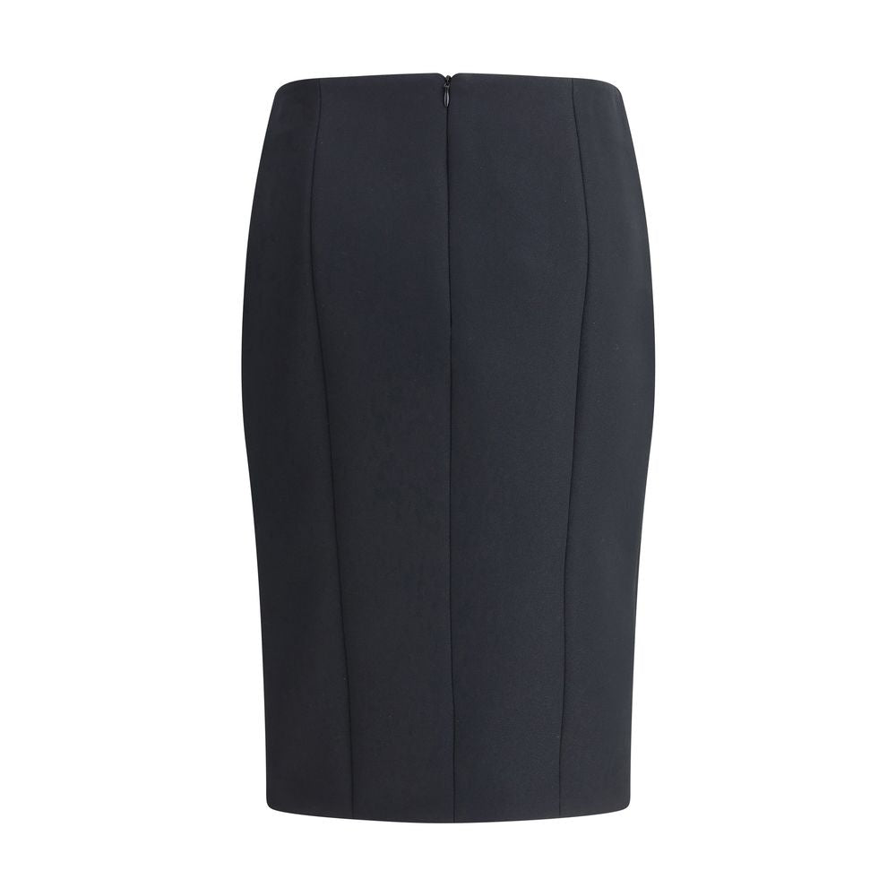 Giorgio Armani Black Recycled Polyester Midi Skirt