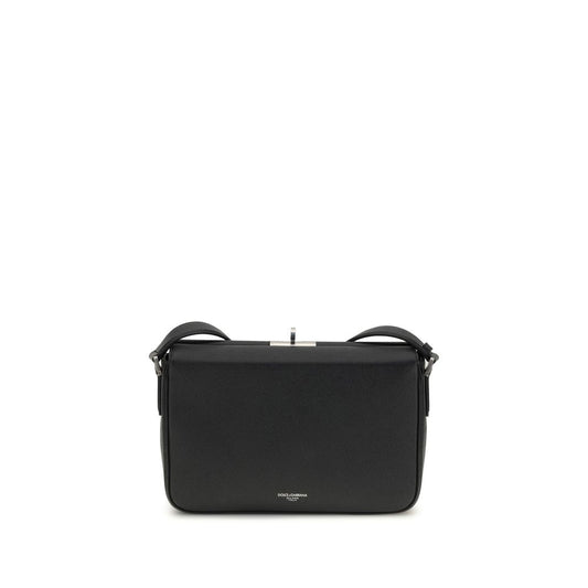 Dolce & Gabbana Black Calf Leather Bos Taurus Shoulder Bag