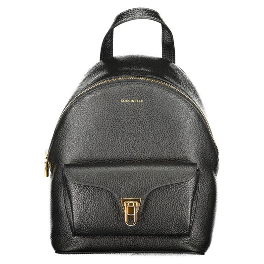 Coccinelle Black Leather Backpack