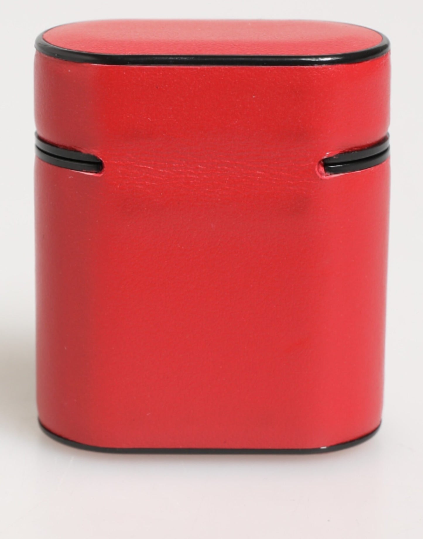 Dolce & Gabbana Red White Calfskin Leather Logo Flip Holder Airpods Case