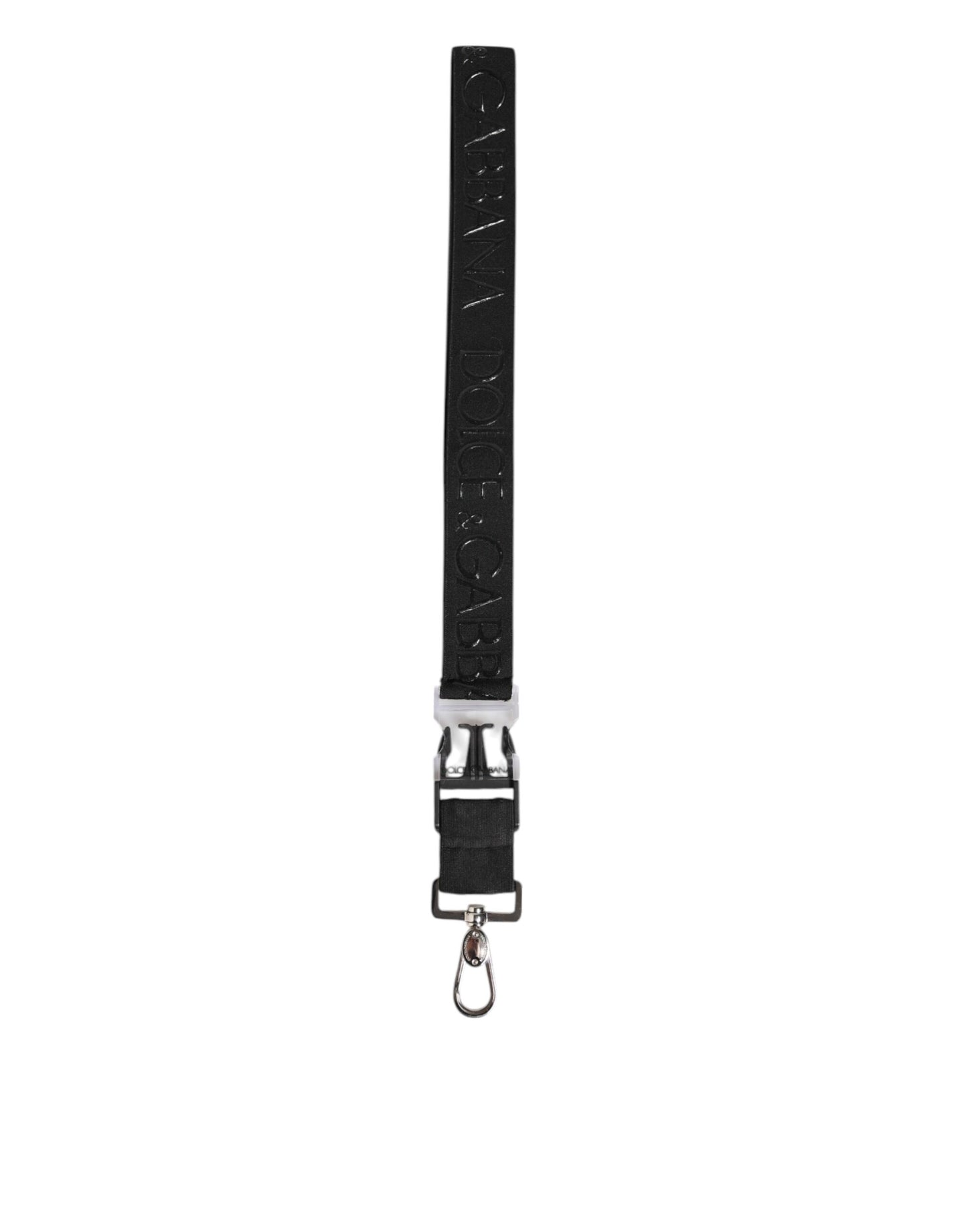 Dolce & Gabbana Black Polyester Stretch Rubberised DG Logo Men Keychain
