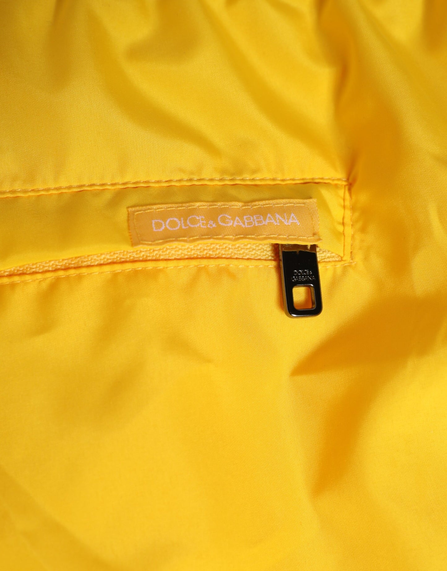 Dolce & Gabbana Yellow Nylon Logo Print Men Boxer Short Swimwear