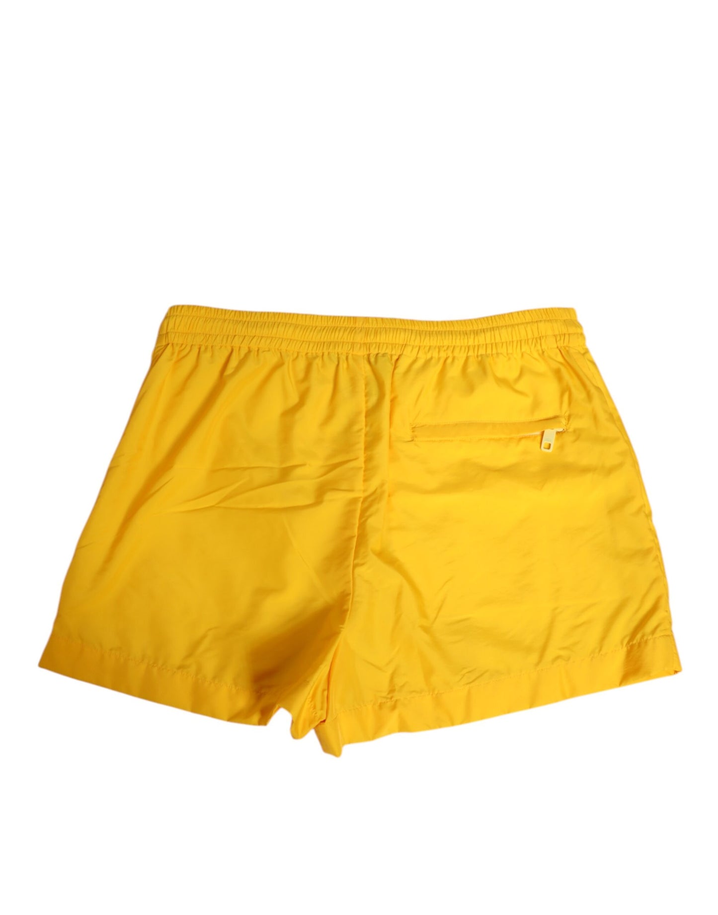 Dolce & Gabbana Yellow Nylon Logo Plaque Boxer Shorts Swimwear