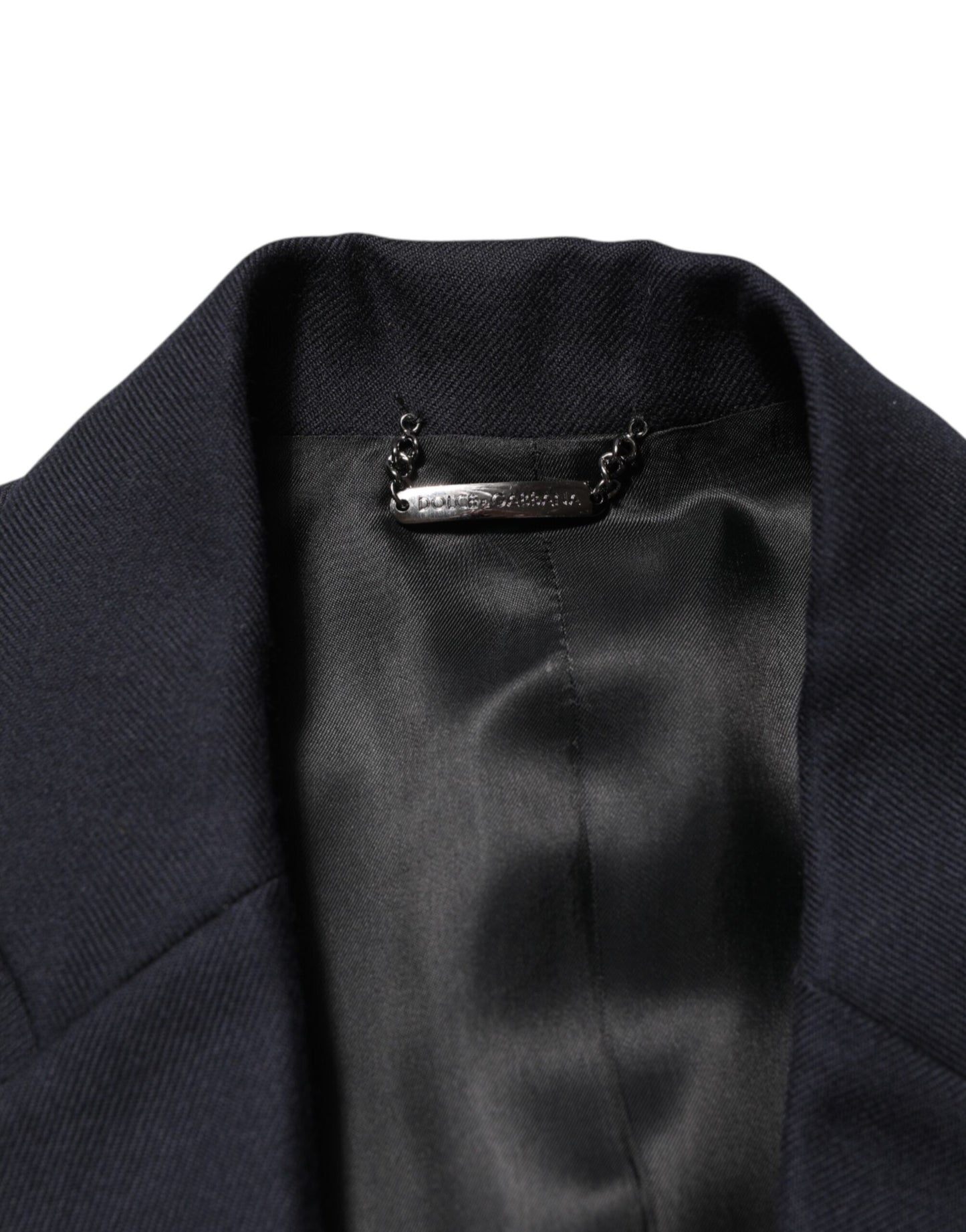 Dolce & Gabbana Dark Blue Wool Men Jacket Coat Blazer Suit