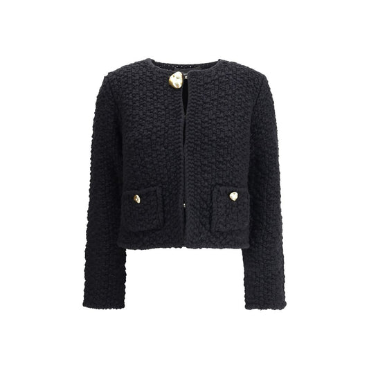 Fabiana Filippi Black Fleece Wool Coat