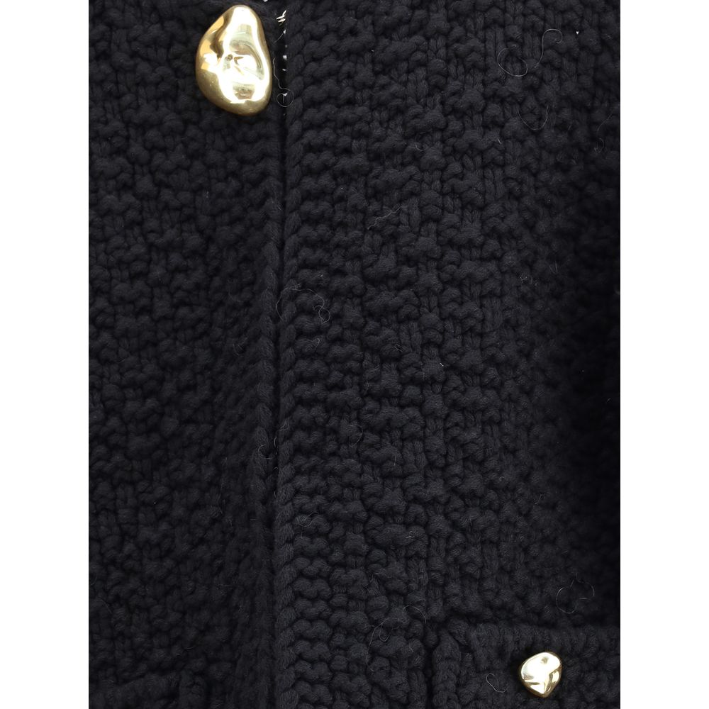 Fabiana Filippi Black Fleece Wool Coat