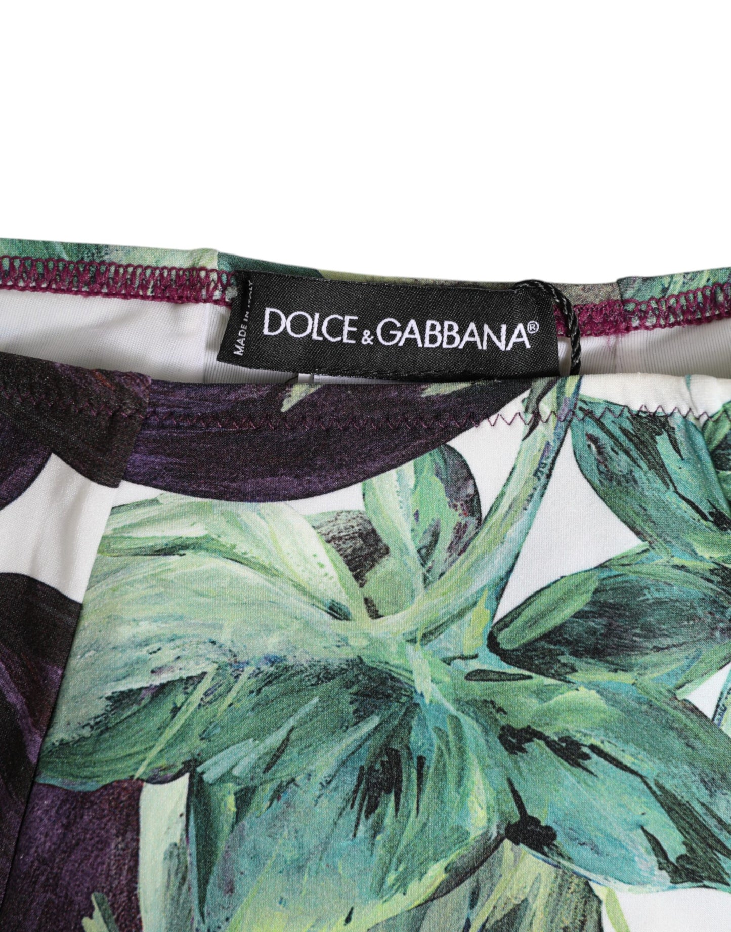 Dolce & Gabbana Eggplant Print High-Waist Briefs Underwear