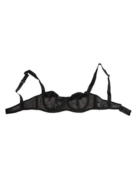 Dolce & Gabbana Black Sheer Mesh Underwire Bra  Underwear