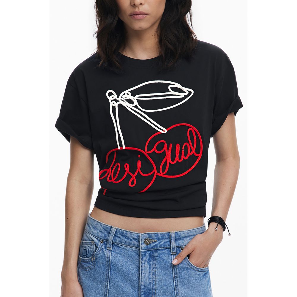 Desigual Black Cotton T-Shirt