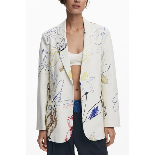 Desigual White Polyester Jackets & Coat