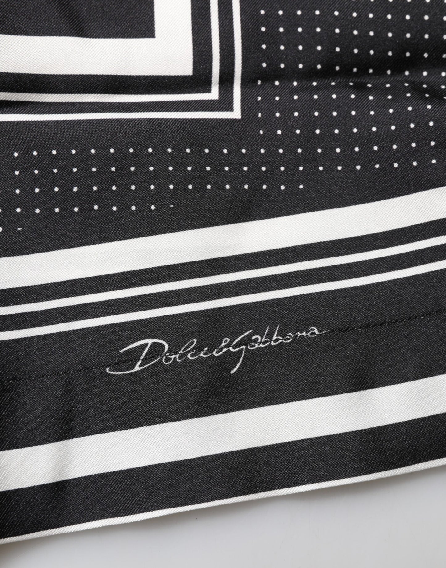 Dolce & Gabbana Black White StripeDot Print Casual Polo Shirt