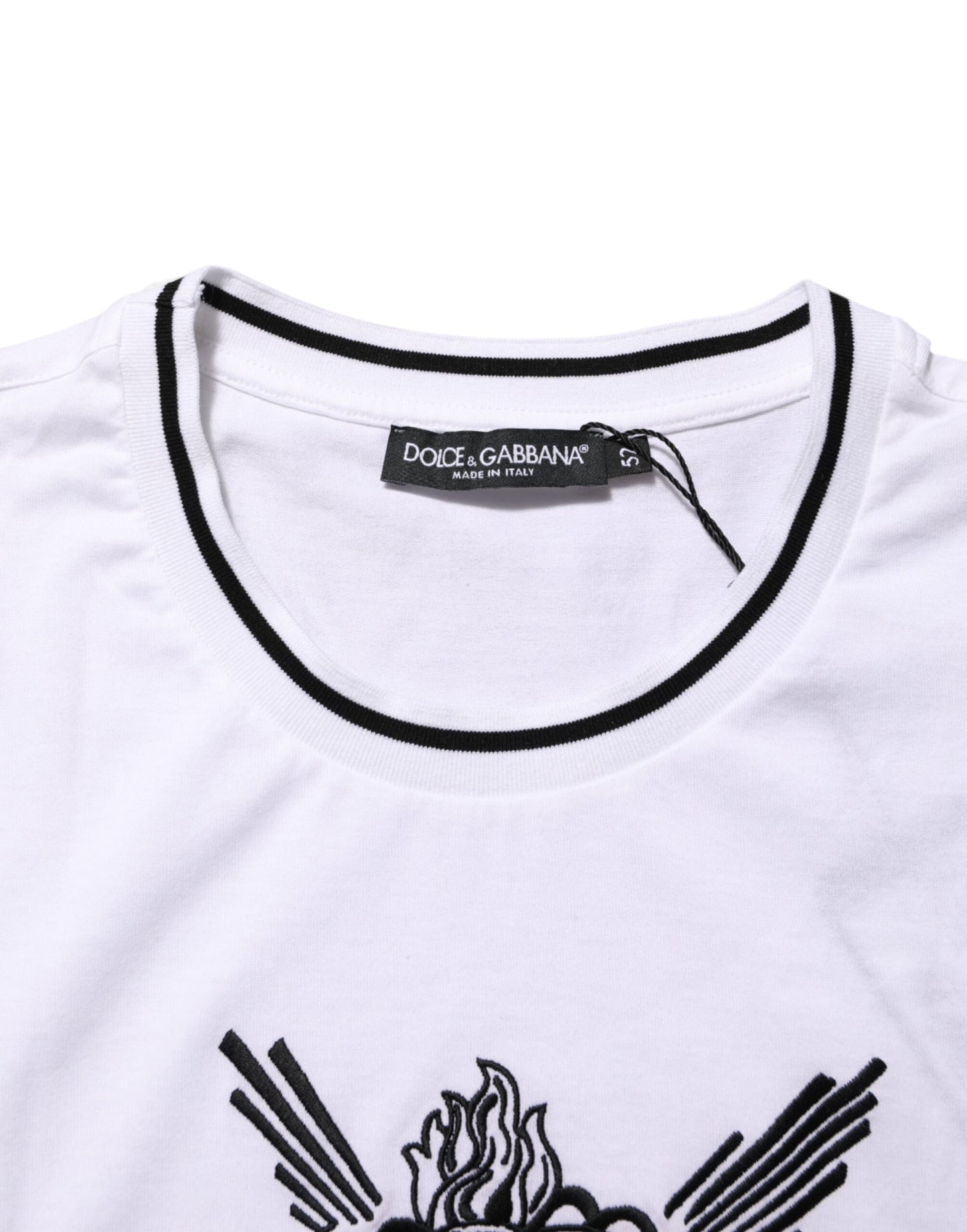 Dolce & Gabbana White Sacred Heart Short Sleeve Men T-shirt