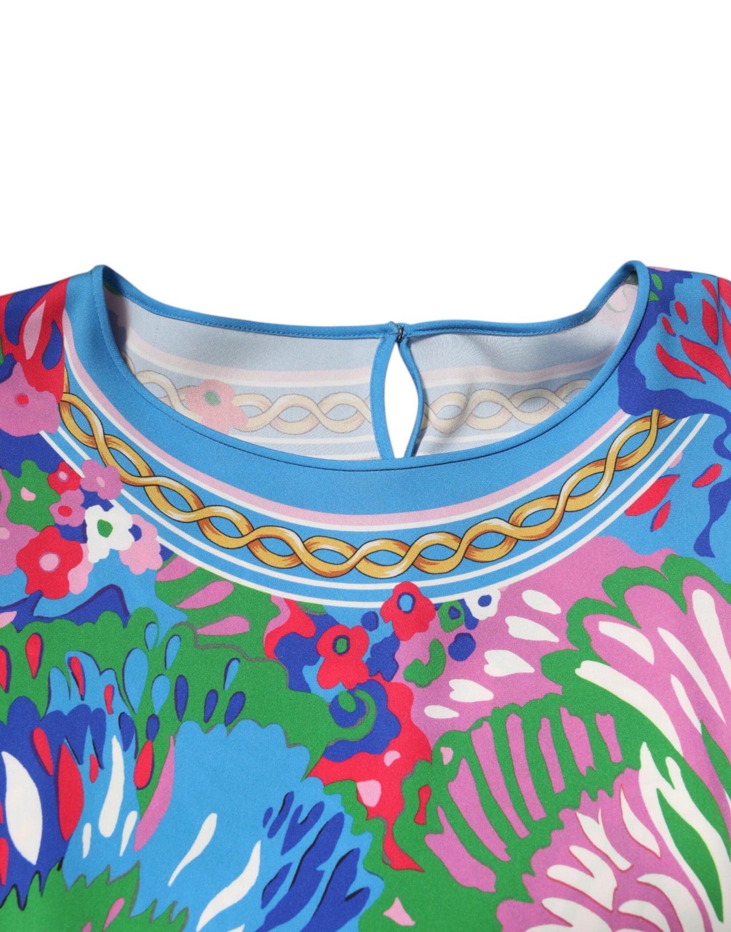 Dolce & Gabbana Multicolor Floral Printed Tunic Blouse Top