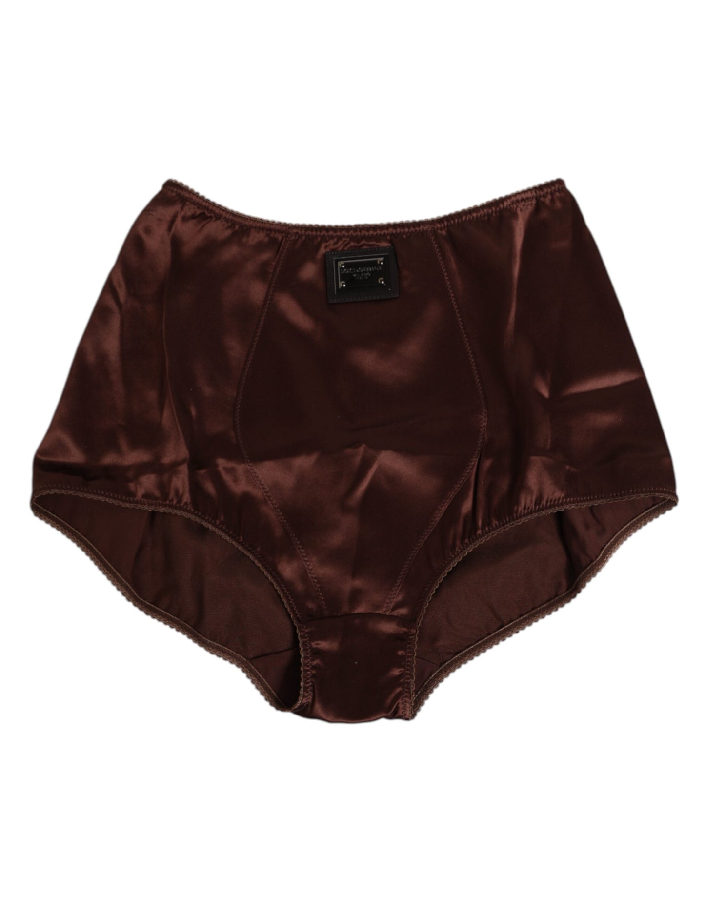 Dolce & Gabbana Brown Silk Stretch High Waist Girdle Underwear