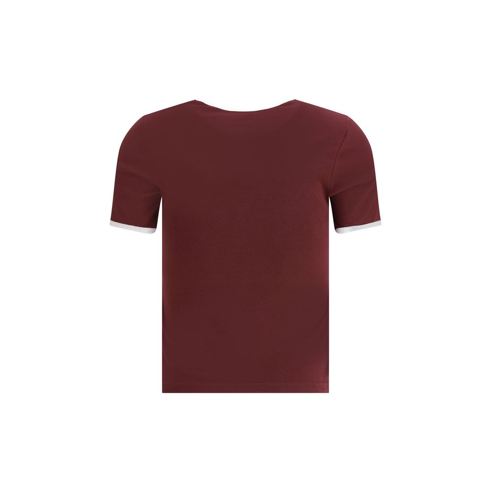 Courrèges Bordeaux Cotton T-Shirt