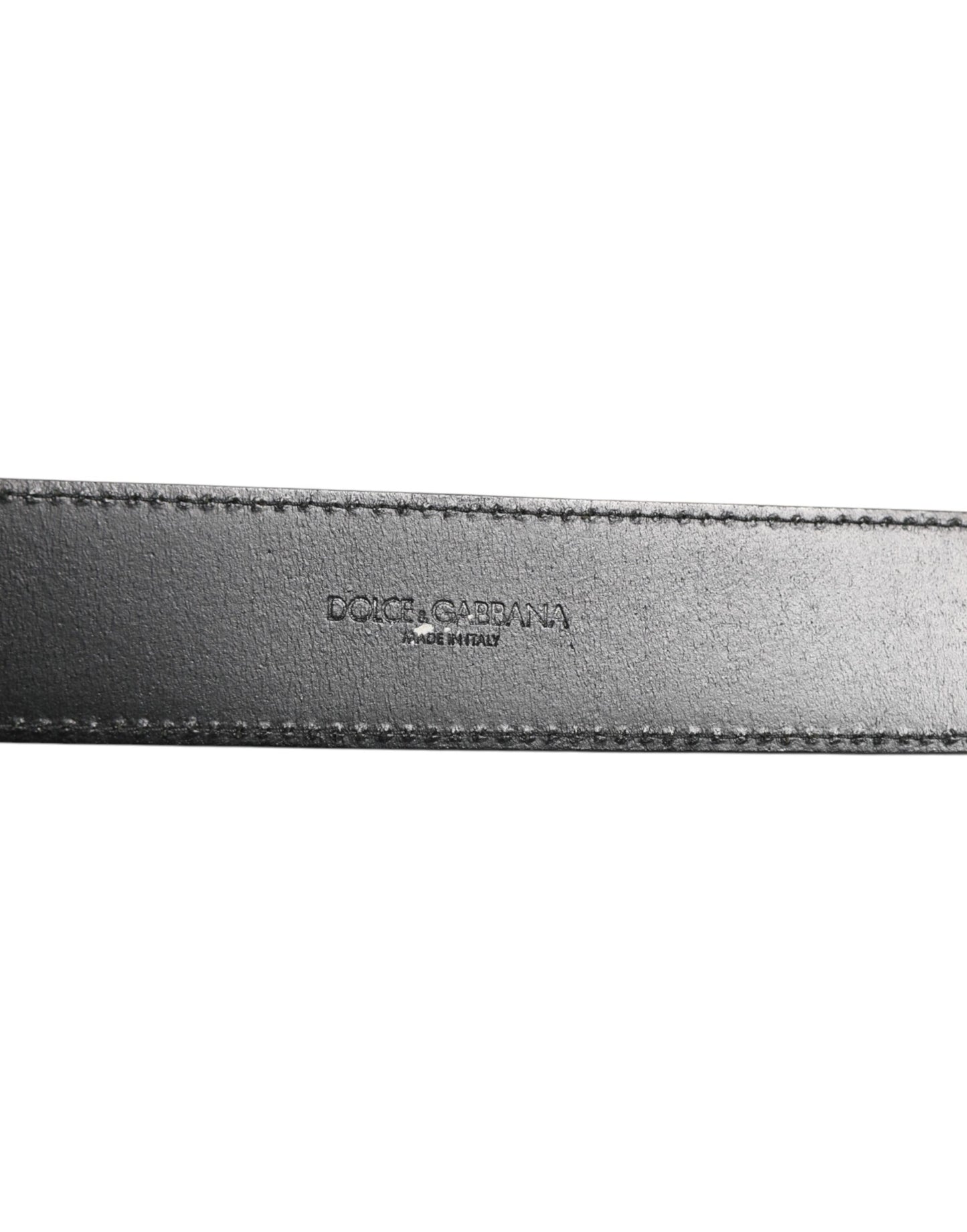 Dolce & Gabbana Black Leather Classic Metal Logo Buckle Belt