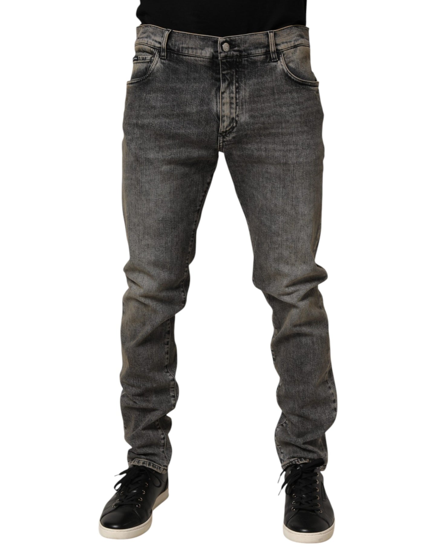 Dolce & Gabbana Gray Cotton Stretch Slim Fit Men Denim Jeans