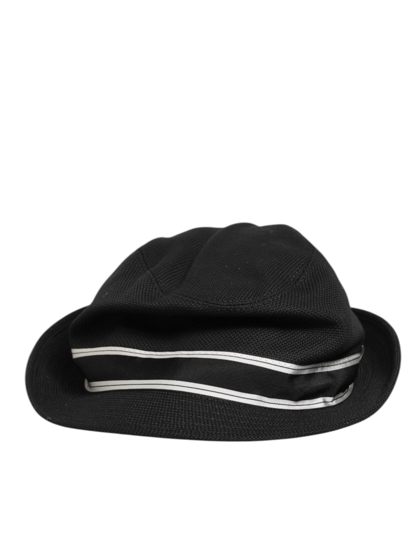 Dolce & Gabbana Black Cotton Polka Dot Lining Fedora Men Hat