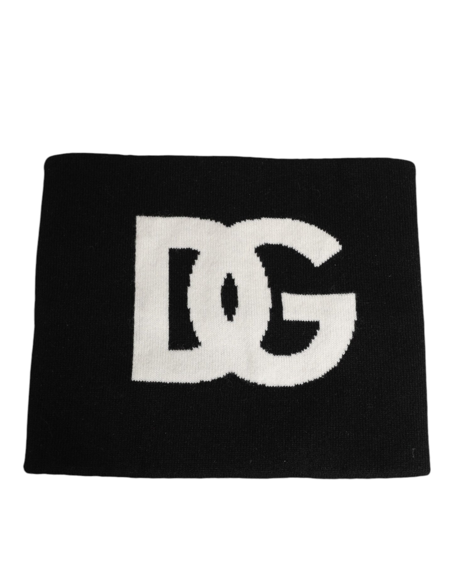 Dolce & Gabbana Black D&G Logo Cashmere Knitted Men One Size Scarf