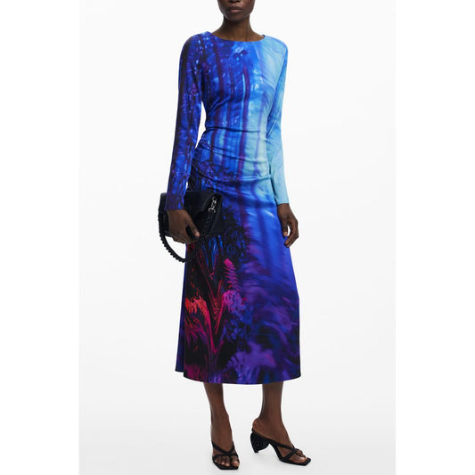 Desigual Blue Elastane Dress