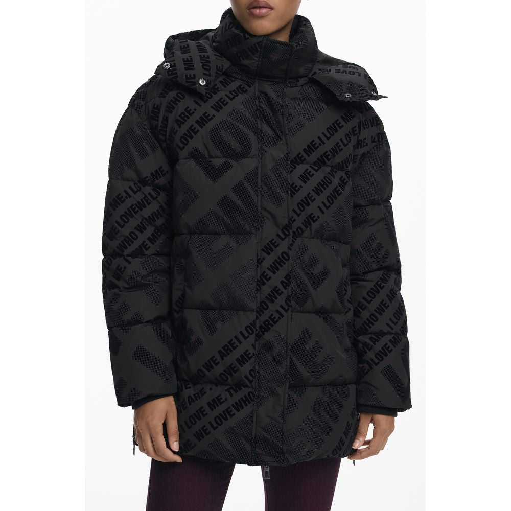 Desigual Black Polyester Jackets & Coat