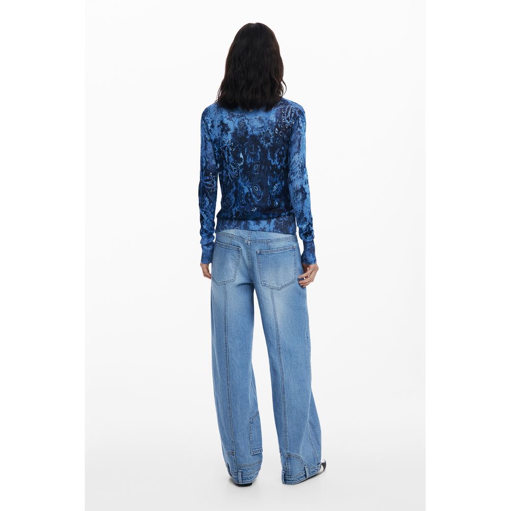 Desigual Blue Viscose Sweater
