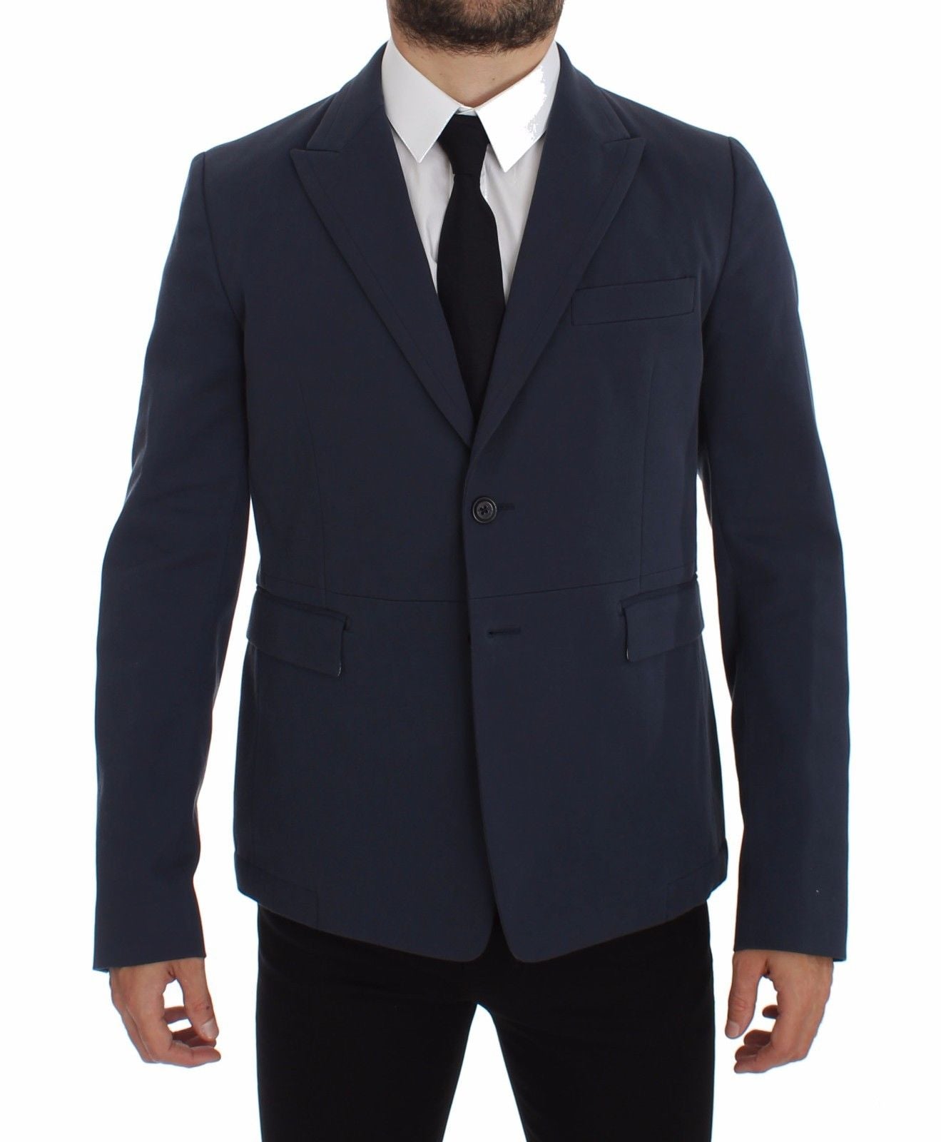 Dolce & Gabbana Blue Cotton Stretch Casual Blazer