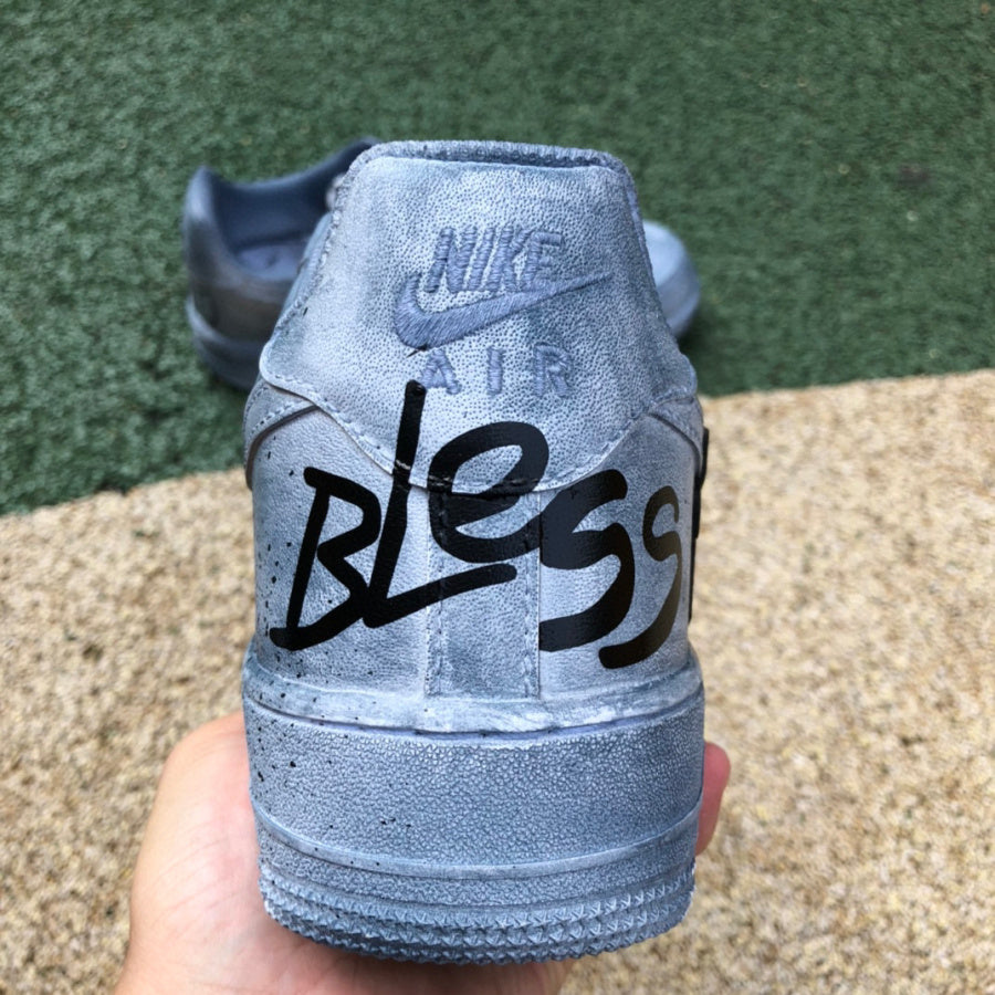Nike Air Force1 AF1 dip-dyed and distressed style God Bells Crow Star Air Force