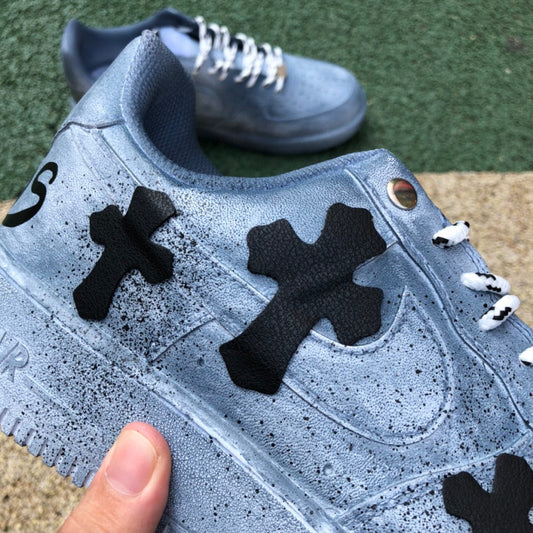 Nike Air Force1 AF1 dip-dyed and distressed style God Bells Crow Star Air Force
