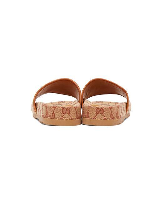GUCCI MAXI GG Canvas Slides Sandal